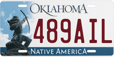 OK license plate 489AIL