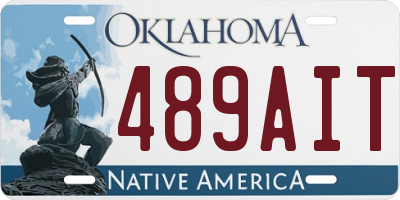 OK license plate 489AIT
