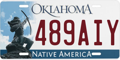 OK license plate 489AIY