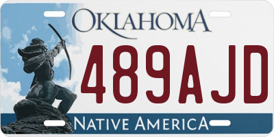 OK license plate 489AJD