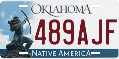 OK license plate 489AJF