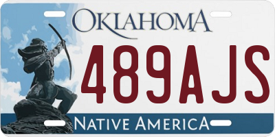 OK license plate 489AJS