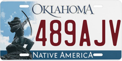 OK license plate 489AJV