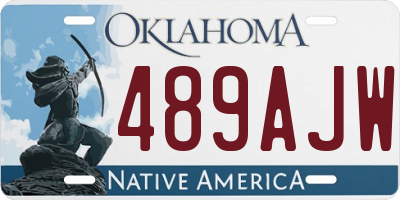 OK license plate 489AJW