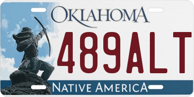 OK license plate 489ALT
