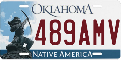 OK license plate 489AMV