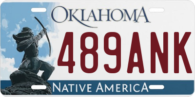 OK license plate 489ANK