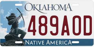 OK license plate 489AOD