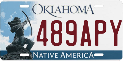OK license plate 489APY