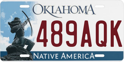 OK license plate 489AQK