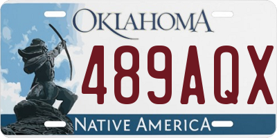 OK license plate 489AQX
