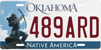 OK license plate 489ARD