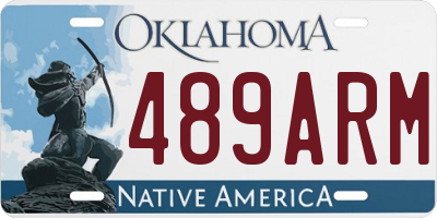 OK license plate 489ARM
