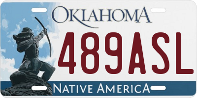 OK license plate 489ASL