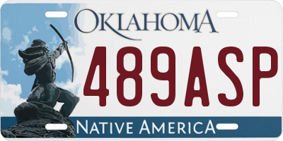 OK license plate 489ASP