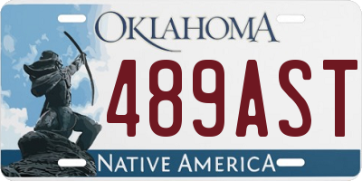 OK license plate 489AST