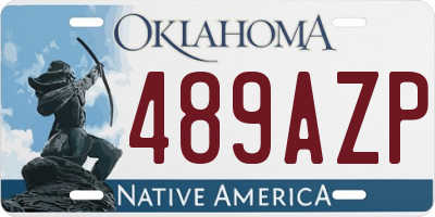 OK license plate 489AZP