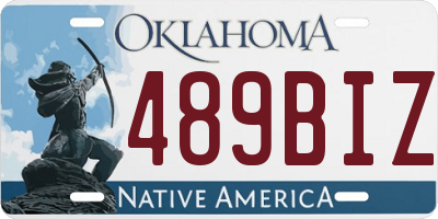 OK license plate 489BIZ