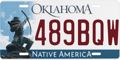 OK license plate 489BQW