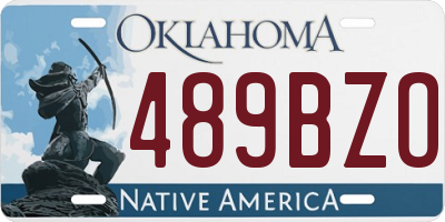 OK license plate 489BZO