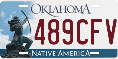 OK license plate 489CFV