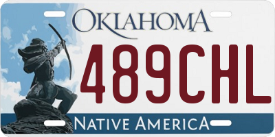 OK license plate 489CHL