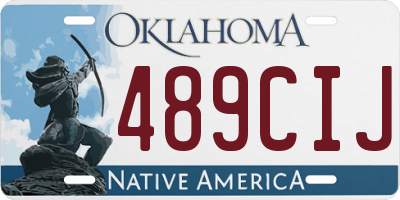 OK license plate 489CIJ