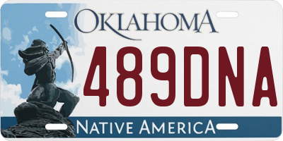 OK license plate 489DNA