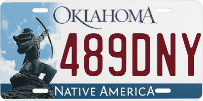 OK license plate 489DNY