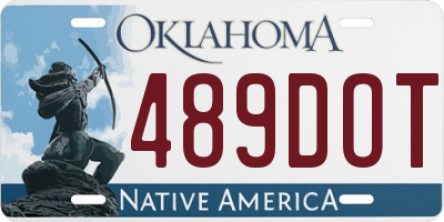 OK license plate 489DOT