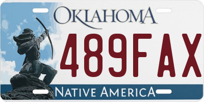 OK license plate 489FAX