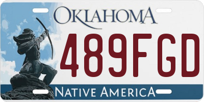 OK license plate 489FGD