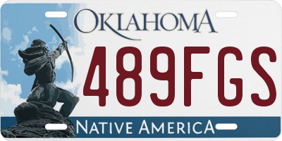 OK license plate 489FGS