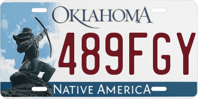 OK license plate 489FGY