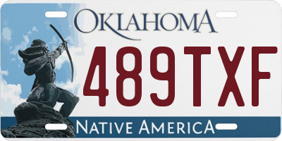OK license plate 489TXF