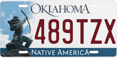 OK license plate 489TZX