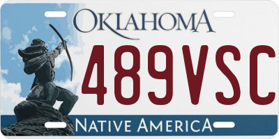 OK license plate 489VSC