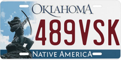 OK license plate 489VSK