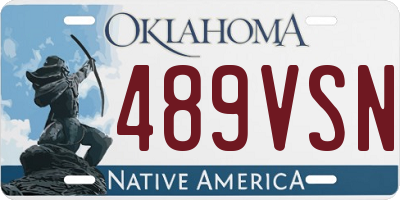 OK license plate 489VSN