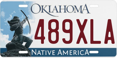 OK license plate 489XLA