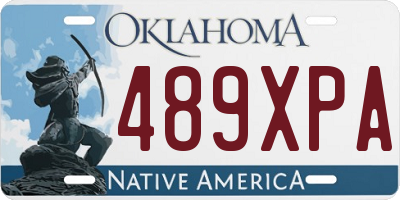 OK license plate 489XPA