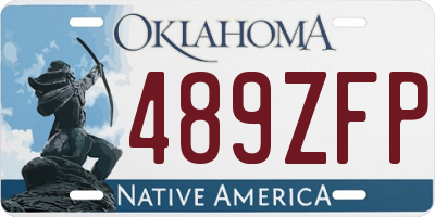 OK license plate 489ZFP