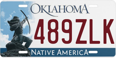OK license plate 489ZLK