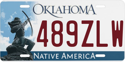 OK license plate 489ZLW