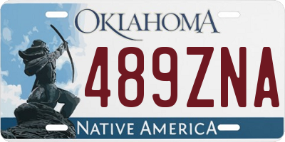 OK license plate 489ZNA