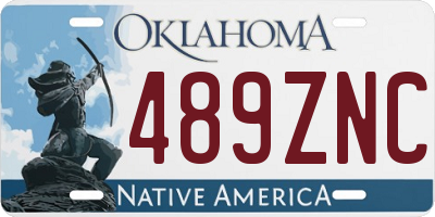 OK license plate 489ZNC