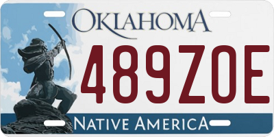 OK license plate 489ZOE