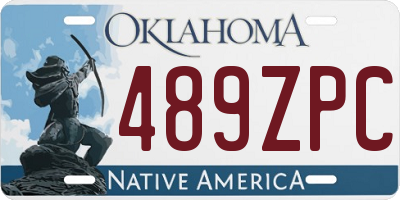 OK license plate 489ZPC