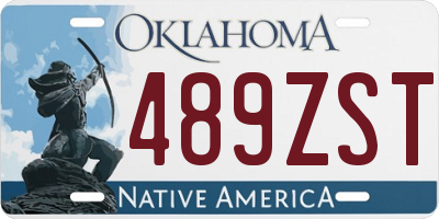 OK license plate 489ZST