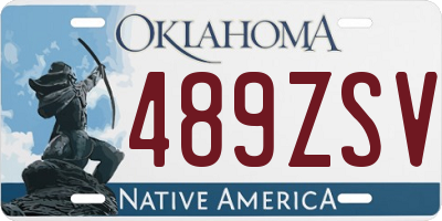 OK license plate 489ZSV